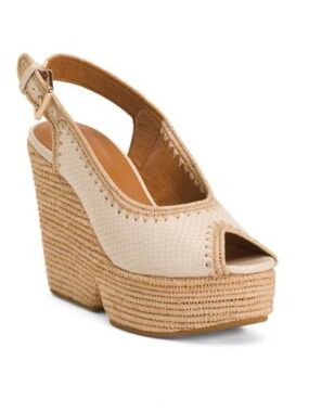 CLERGERIE PARIS Leather Dylan Braided Wedge Sandals